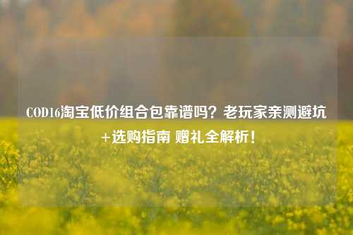 COD16淘宝低价组合包靠谱吗?老玩家亲测避坑+选购指南 赠礼全解析!
