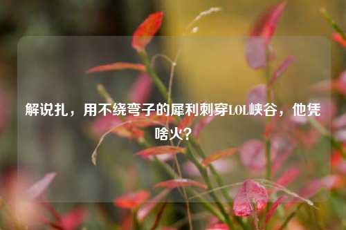 解说扎,用不绕弯子的犀利刺穿LOL峡谷,他凭啥火?