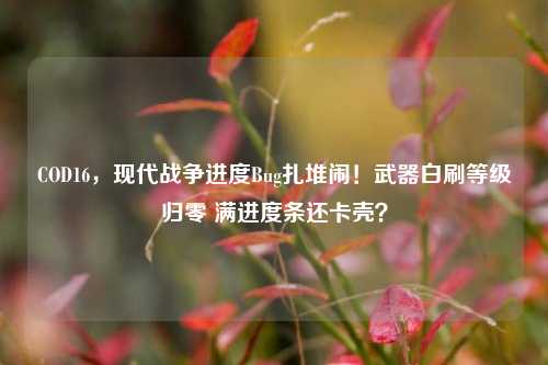 COD16,现代战争进度Bug扎堆闹!武器白刷等级归零 满进度条还卡壳?