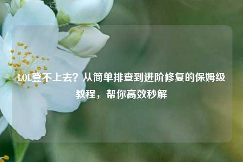 LOL登不上去?从简单排查到进阶修复的保姆级教程,帮你高效秒解