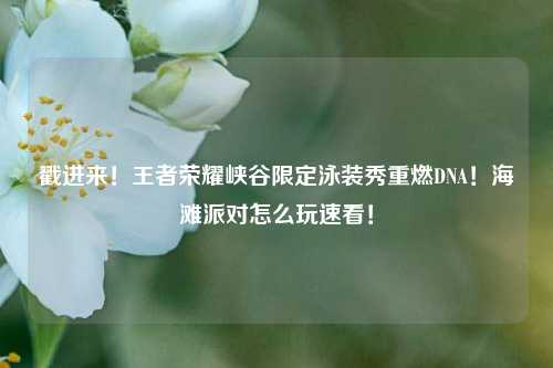 戳进来!王者荣耀峡谷限定泳装秀重燃DNA!海滩派对怎么玩速看!