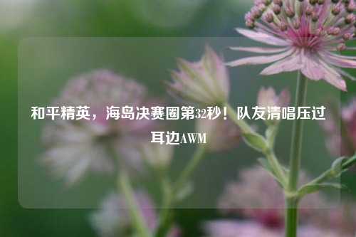 和平精英,海岛决赛圈第32秒!队友清唱压过耳边AWM