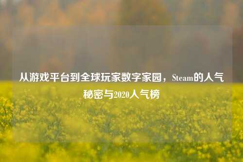从游戏平台到全球玩家数字家园,Steam的人气秘密与2020人气榜