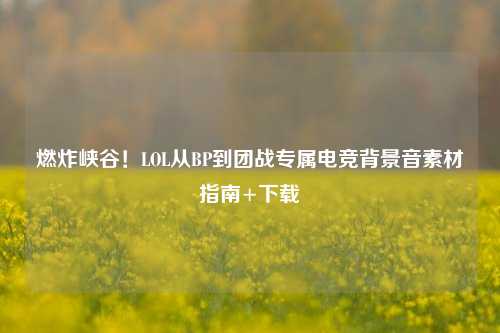燃炸峡谷!LOL从BP到团战专属电竞背景音素材指南+下载