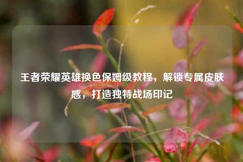 王者荣耀英雄换色保姆级教程,解锁专属皮肤感,打造独特战场印记