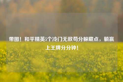 带图!和平精英5个冷门无敌苟分躲藏点,躺赢上王牌分分钟!