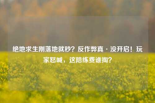 绝地求生刚落地就秒？反作弊真·没开启！玩家怒喊，这陪练费谁掏？