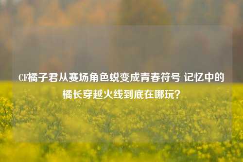 CF橘子君从赛场角色蜕变成青春符号 记忆中的橘长穿越火线到底在哪玩？