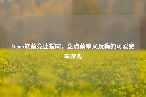 Steam软萌竞速指南,盘点萌晕又玩嗨的可爱赛车游戏