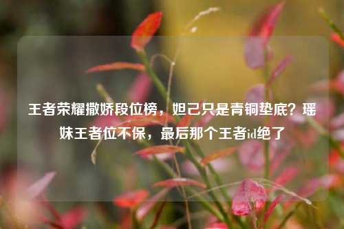 王者荣耀撒娇段位榜,妲己只是青铜垫底?瑶妹王者位不保,最后那个王者id绝了