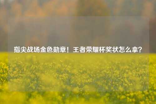 指尖战场金色勋章!王者荣耀杯奖状怎么拿?