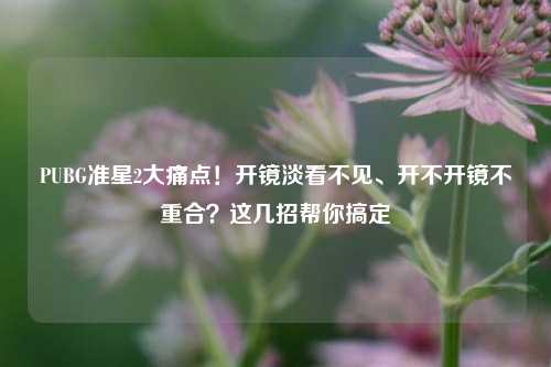 PUBG准星2大痛点!开镜淡看不见、开不开镜不重合?这几招帮你搞定