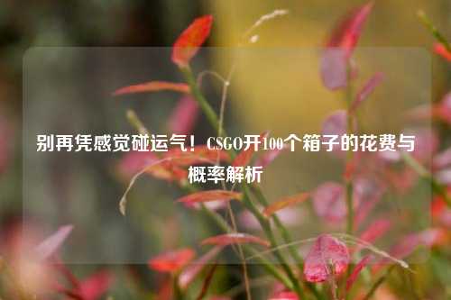 别再凭感觉碰运气!CSGO开100个箱子的花费与概率解析