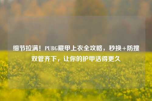 细节拉满!PUBG藏甲上衣全攻略,秒换+防搜双管齐下,让你的护甲活得更久
