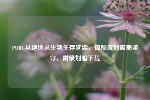 PUBG从绝地求生到生存延续,揭秘策划破局坚守,附策划服下载