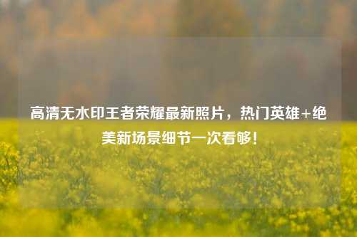 高清无水印王者荣耀最新照片,热门英雄+绝美新场景细节一次看够!