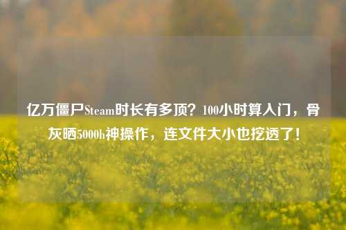 亿万僵尸Steam时长有多顶?100小时算入门,骨灰晒5000h神操作,连文件大小也挖透了!