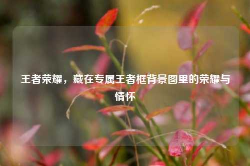王者荣耀,藏在专属王者框背景图里的荣耀与情怀